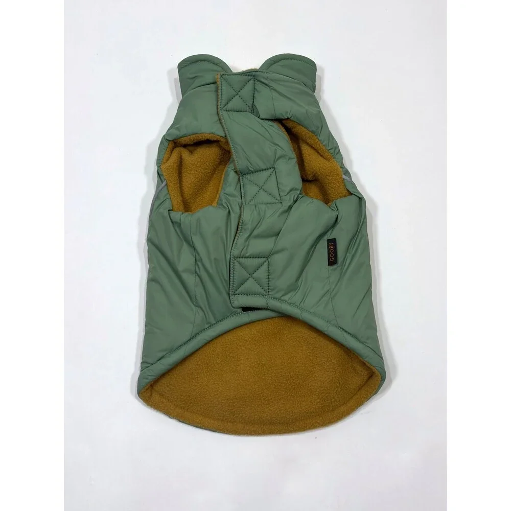 Gooby Sports Dog Vest Sage Green Fleece Lined NWT - Medium